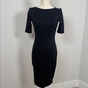 NEW w/TAGS Ralph Lauren Classic Navy Midi Dress